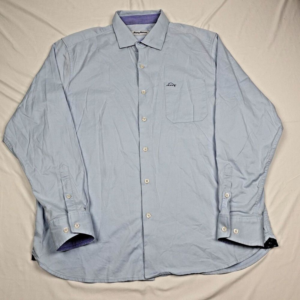 Tommy Bahama Shirt Adult Large Men's Casual Blue Color Button Up Long Sleeve